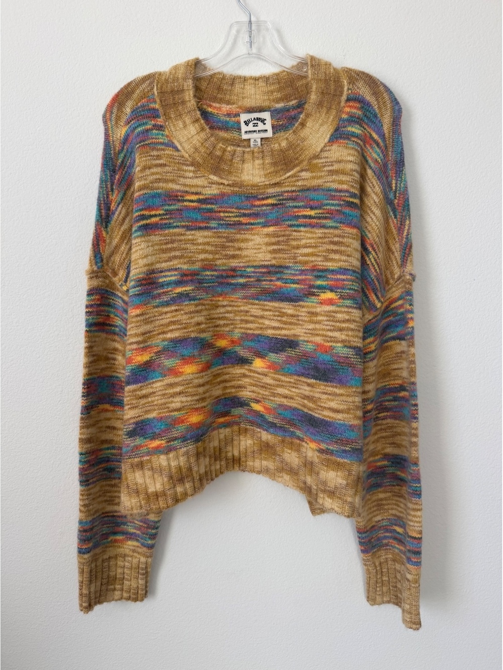 Billabong NWT Multicolor Striped Long Sleeve Crew Neck Pullover Sweater Size XL